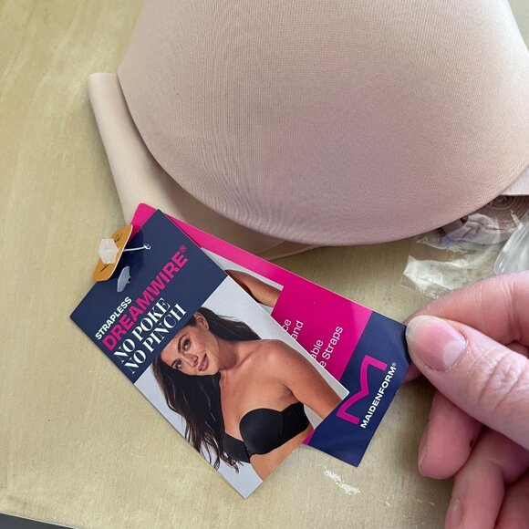Maidenform 34A Beige Dreamwire Strapless Multiway No Poke Bra - Picture 6 of 7